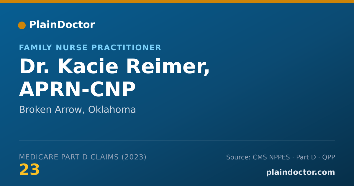 Shareable card for Kacie Reimer, APRN-CNP - Family Nurse Practitioner, Broken Arrow, OK