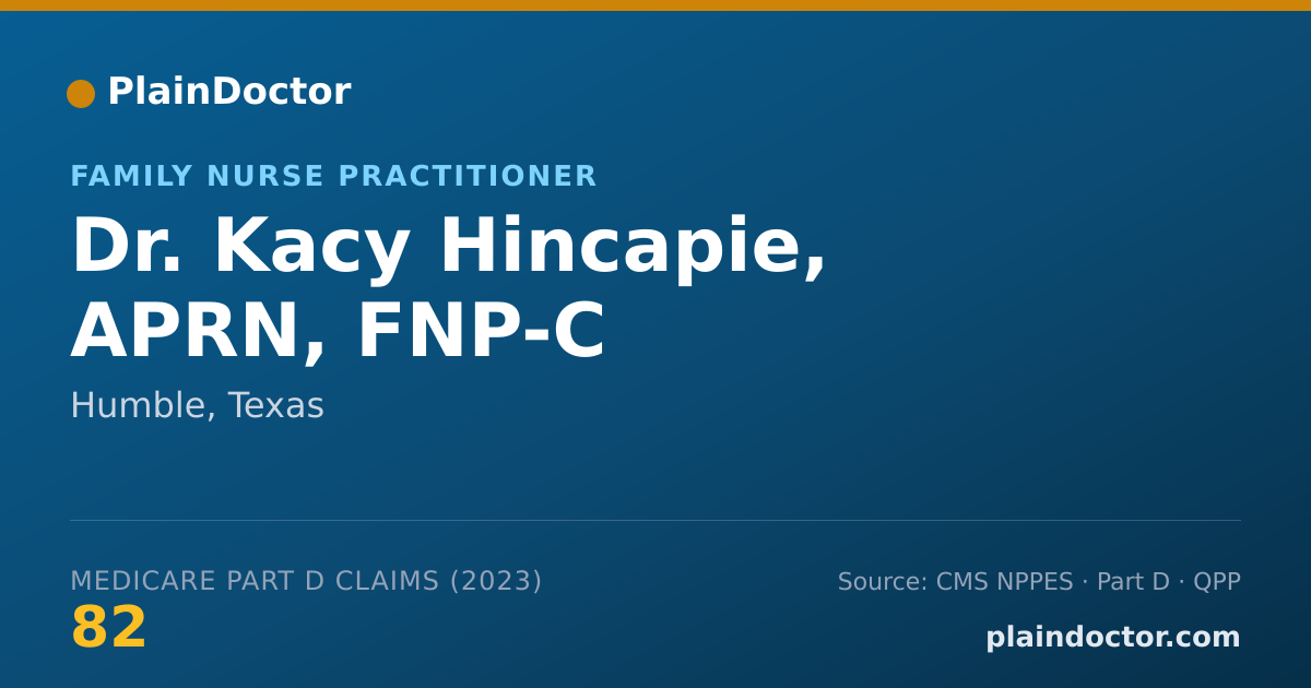 Shareable card for Kacy Hincapie, APRN, FNP-C - Family Nurse Practitioner, Humble, TX