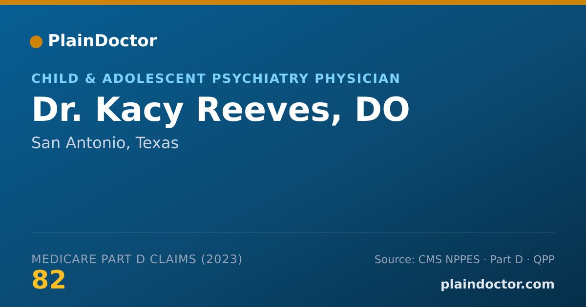 Shareable card for Kacy Reeves, DO - Child & Adolescent Psychiatry Physician, San Antonio, TX