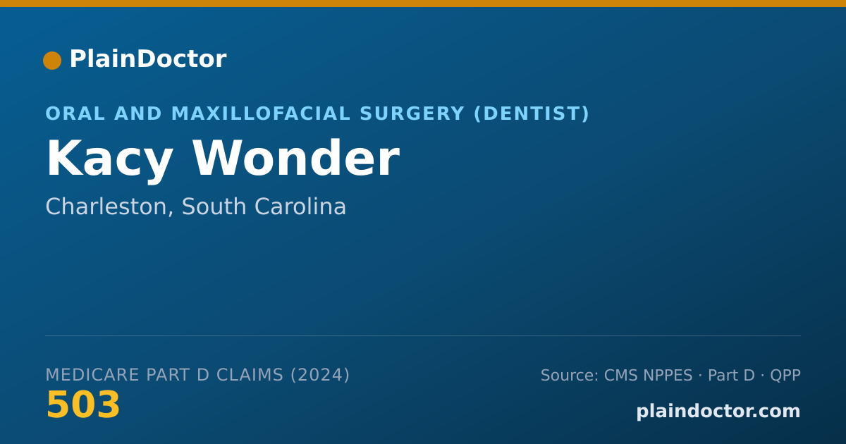 Shareable card for Kacy Wonder - Oral and Maxillofacial Surgery (Dentist), Charleston, SC