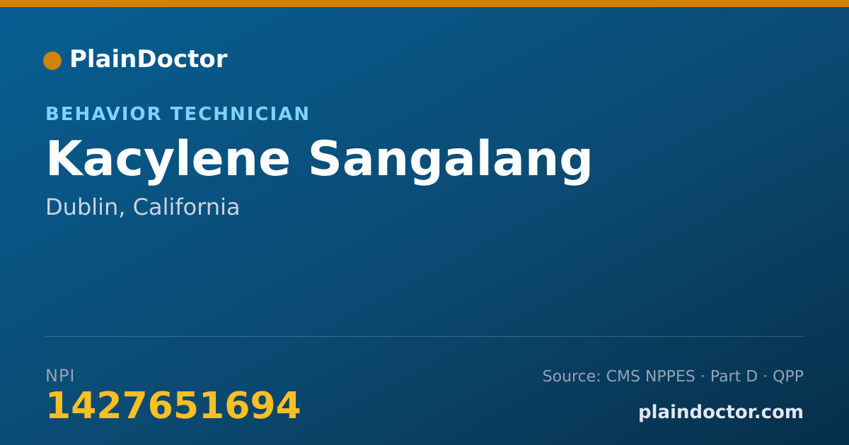 Shareable card for Kacylene Sangalang - Behavior Technician, Dublin, CA