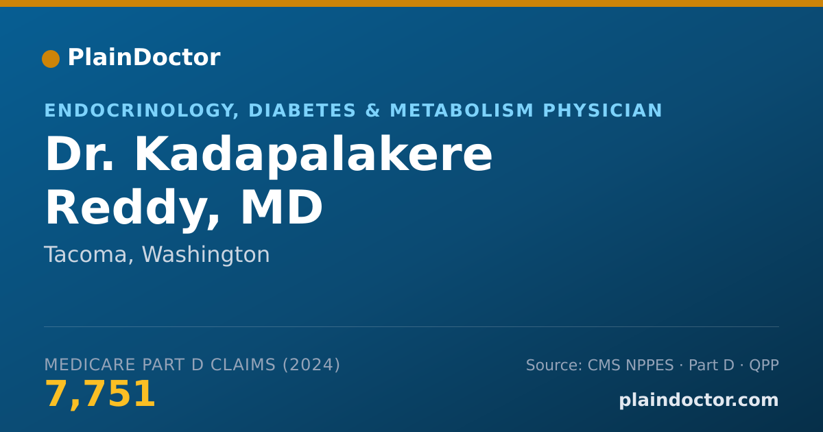 Shareable card for Kadapalakere Reddy, MD - Endocrinology, Diabetes & Metabolism Physician, Tacoma, WA