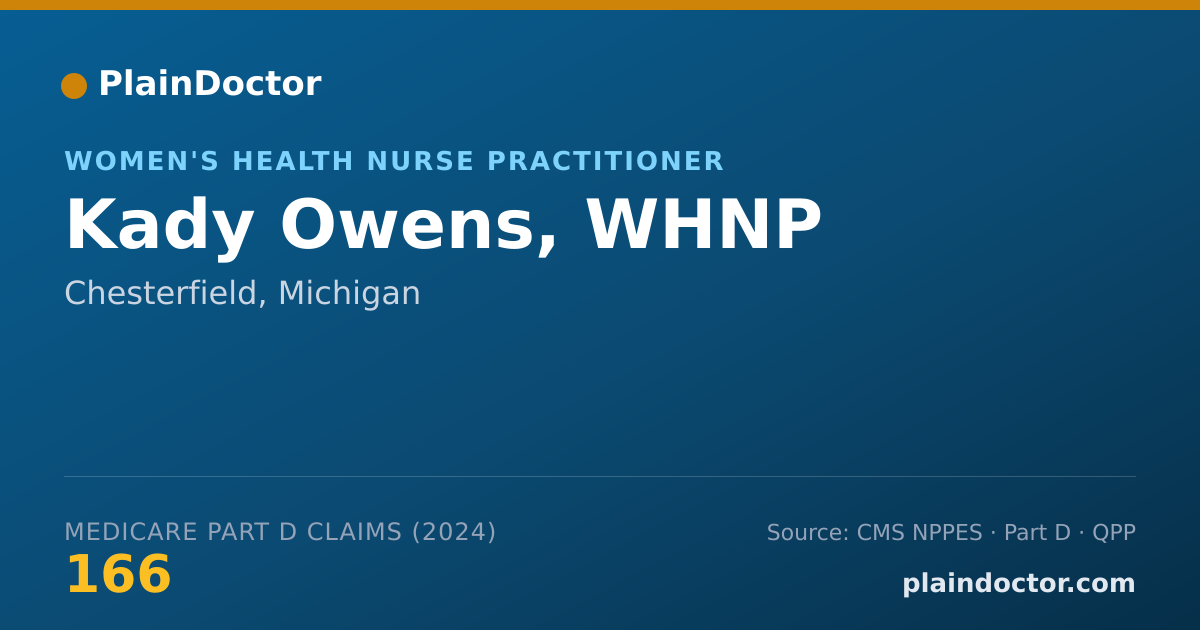 Shareable card for Kady Owens, WHNP - Women's Health Nurse Practitioner, Chesterfield, MI
