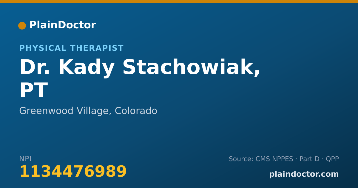 Shareable card for Kady Stachowiak, PT - Physical Therapist, Greenwood Village, CO