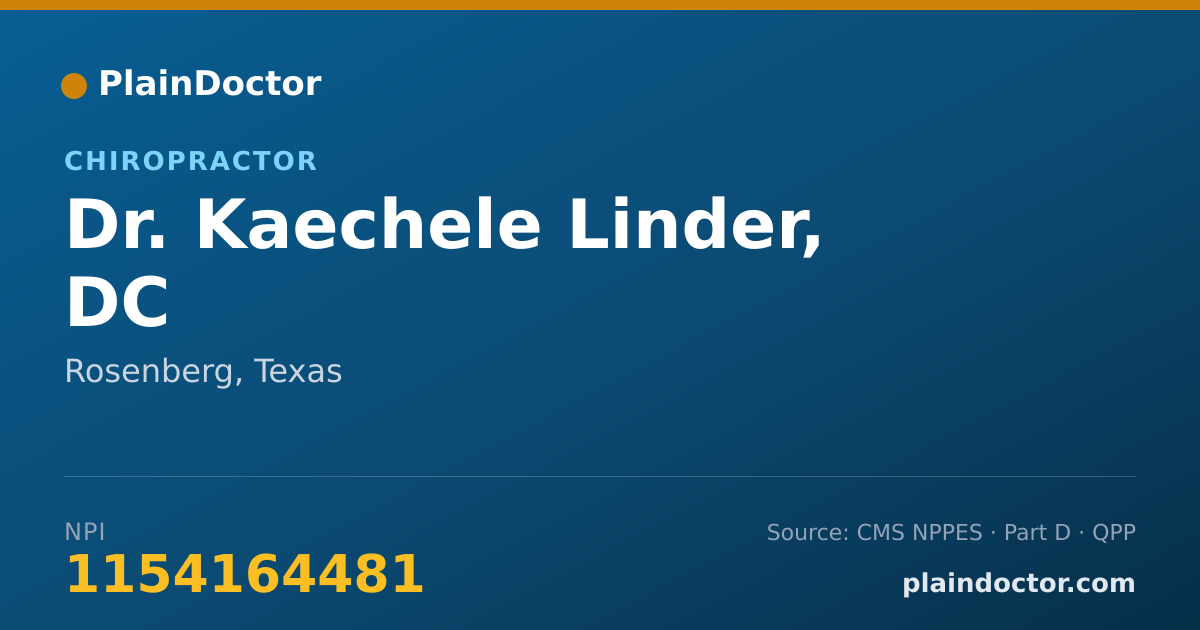 Shareable card for Kaechele Linder, DC - Chiropractor, Rosenberg, TX