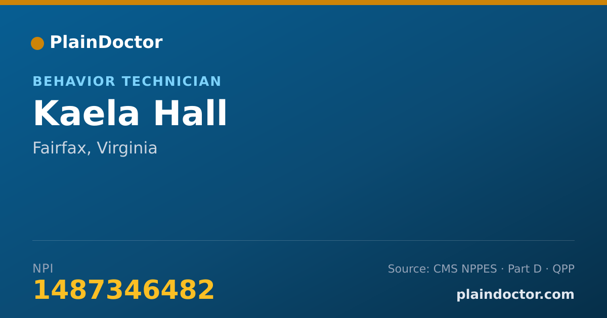 Shareable card for Kaela Hall - Behavior Technician, Fairfax, VA