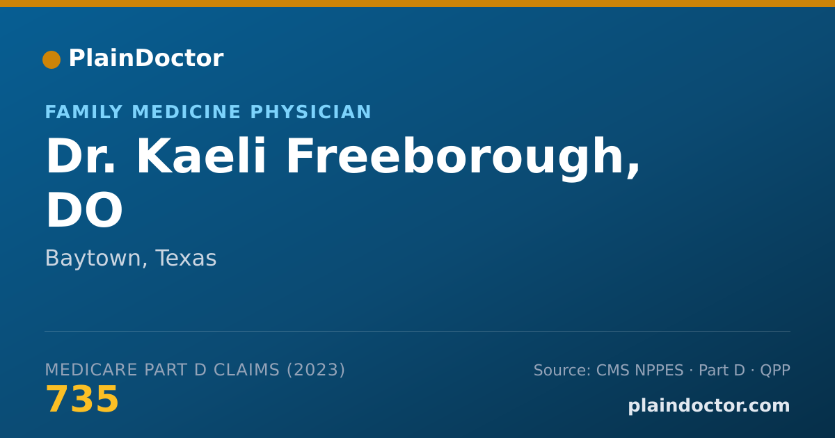 Shareable card for Kaeli Freeborough, DO - Family Medicine Physician, Baytown, TX