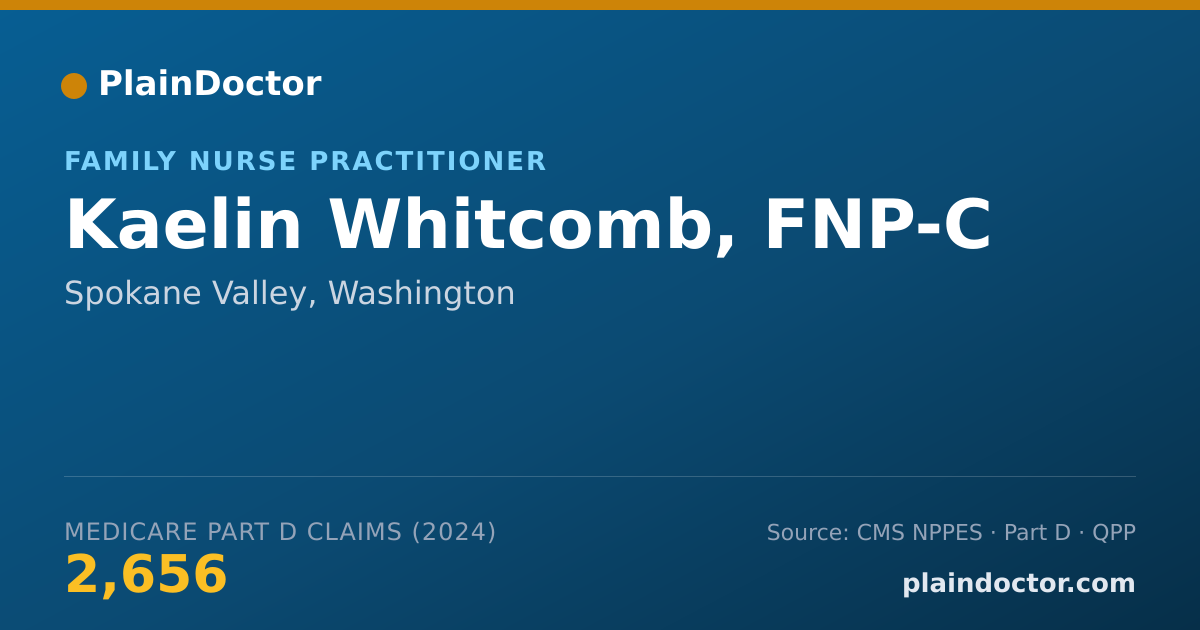Shareable card for Kaelin Whitcomb, FNP-C - Nurse Practitioner, Spokane Valley, WA