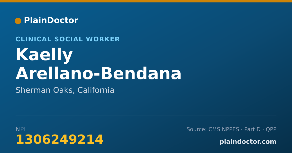 Shareable card for Kaelly Arellano-Bendana - Clinical Social Worker, Sherman Oaks, CA