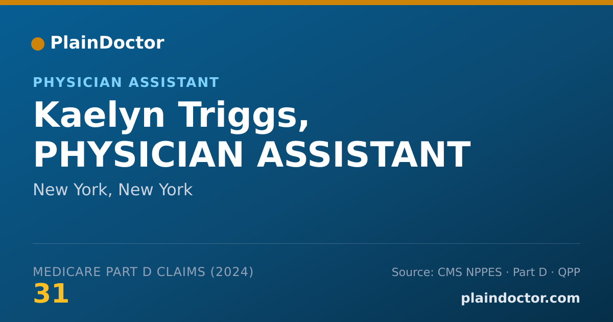 Shareable card for Kaelyn Triggs, PHYSICIAN ASSISTANT - Physician Assistant, New York, NY