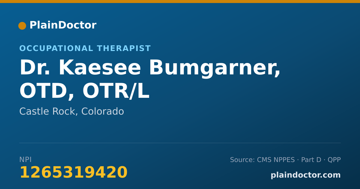 Shareable card for Kaesee Bumgarner, OTD, OTR/L - Occupational Therapist, Castle Rock, CO
