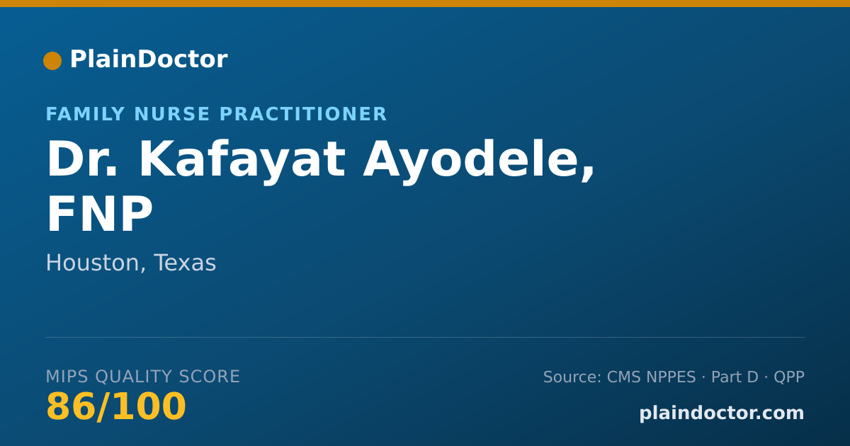 Shareable card for Kafayat Ayodele, FNP - Family Nurse Practitioner, Houston, TX