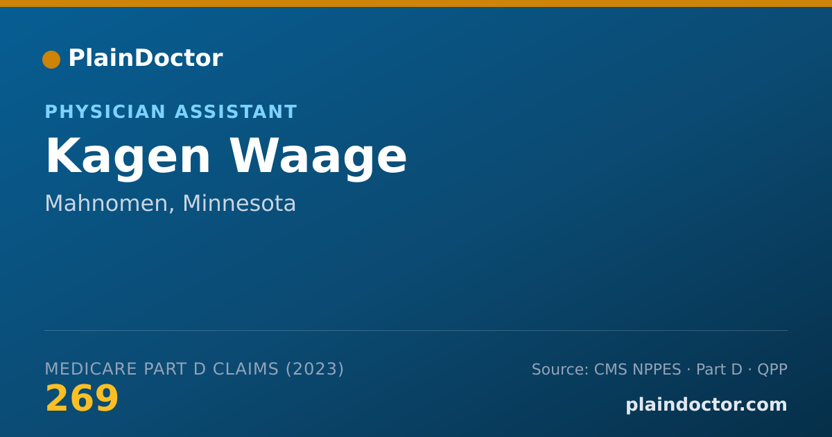 Shareable card for Kagen Waage - Physician Assistant, Mahnomen, MN