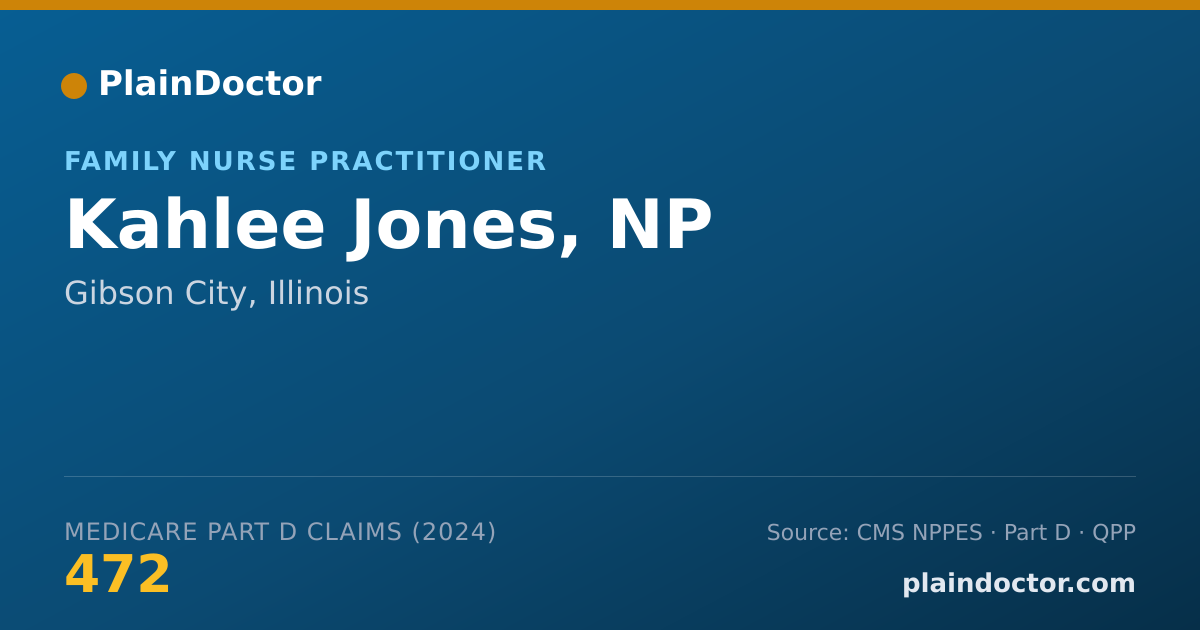Shareable card for Kahlee Jones, NP - Family Nurse Practitioner, Gibson City, IL