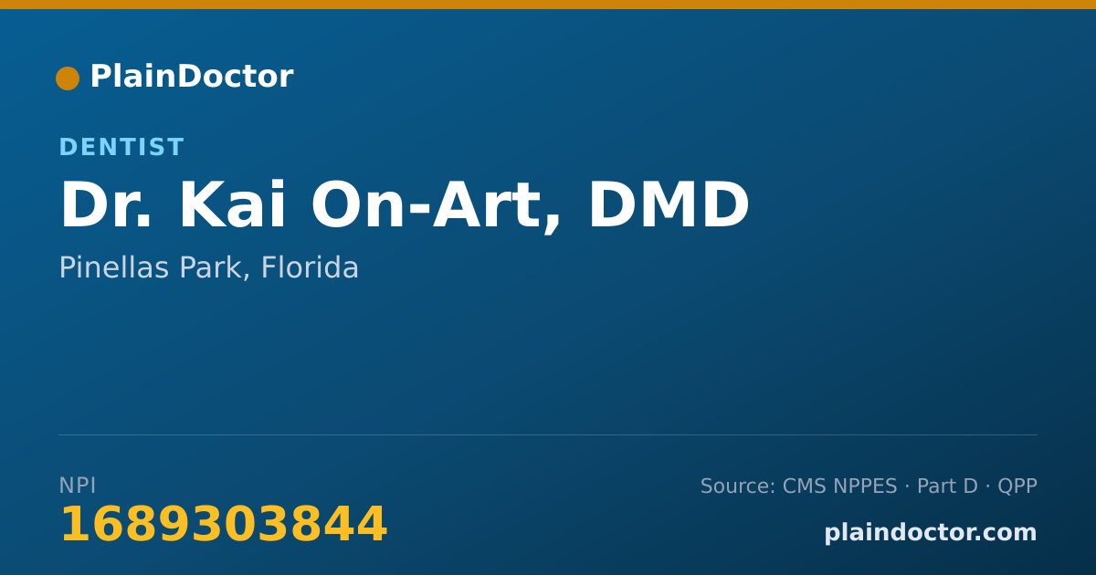 Shareable card for Kai On-Art, DMD - Dentist, Pinellas Park, FL