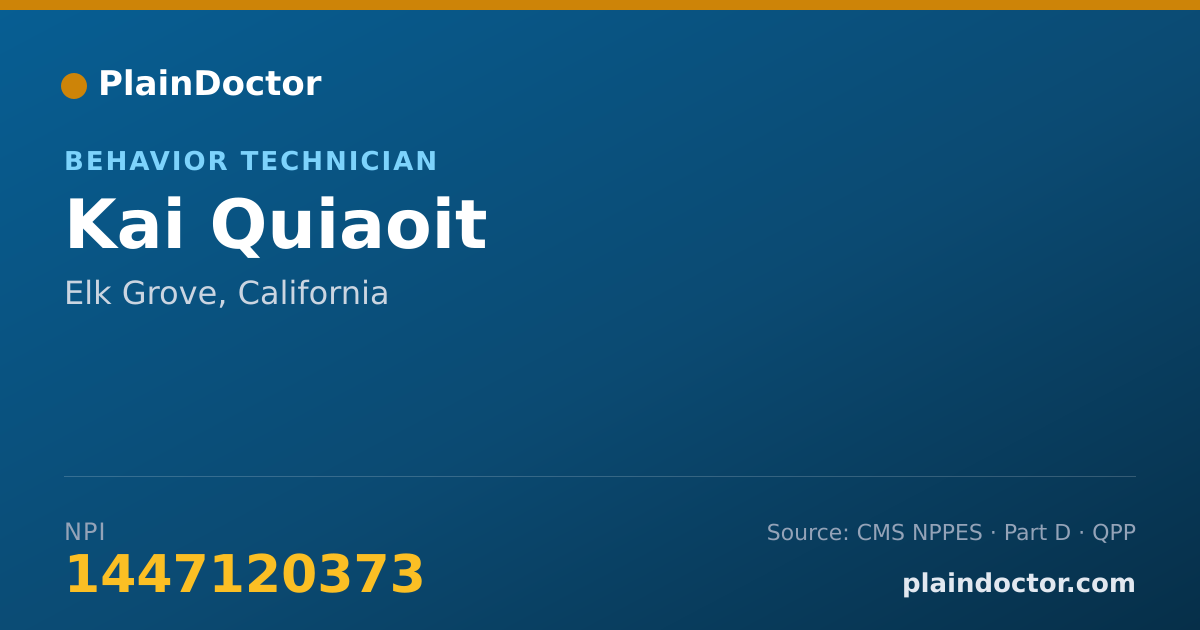 Shareable card for Kai Quiaoit - Behavior Technician, Elk Grove, CA