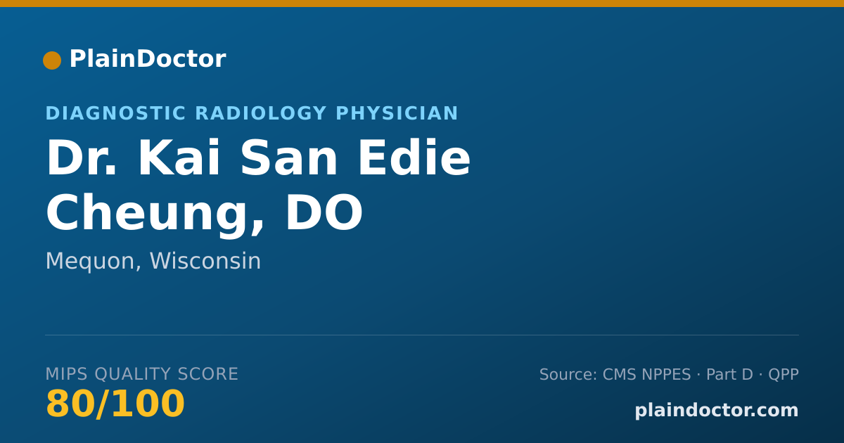 Shareable card for Kai San Edie Cheung, DO - Diagnostic Radiology Physician, Mequon, WI