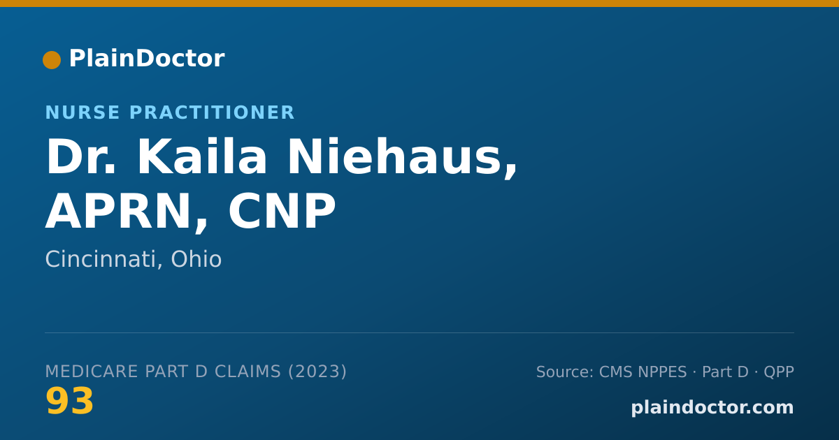 Shareable card for Kaila Niehaus, APRN, CNP - Nurse Practitioner, Cincinnati, OH