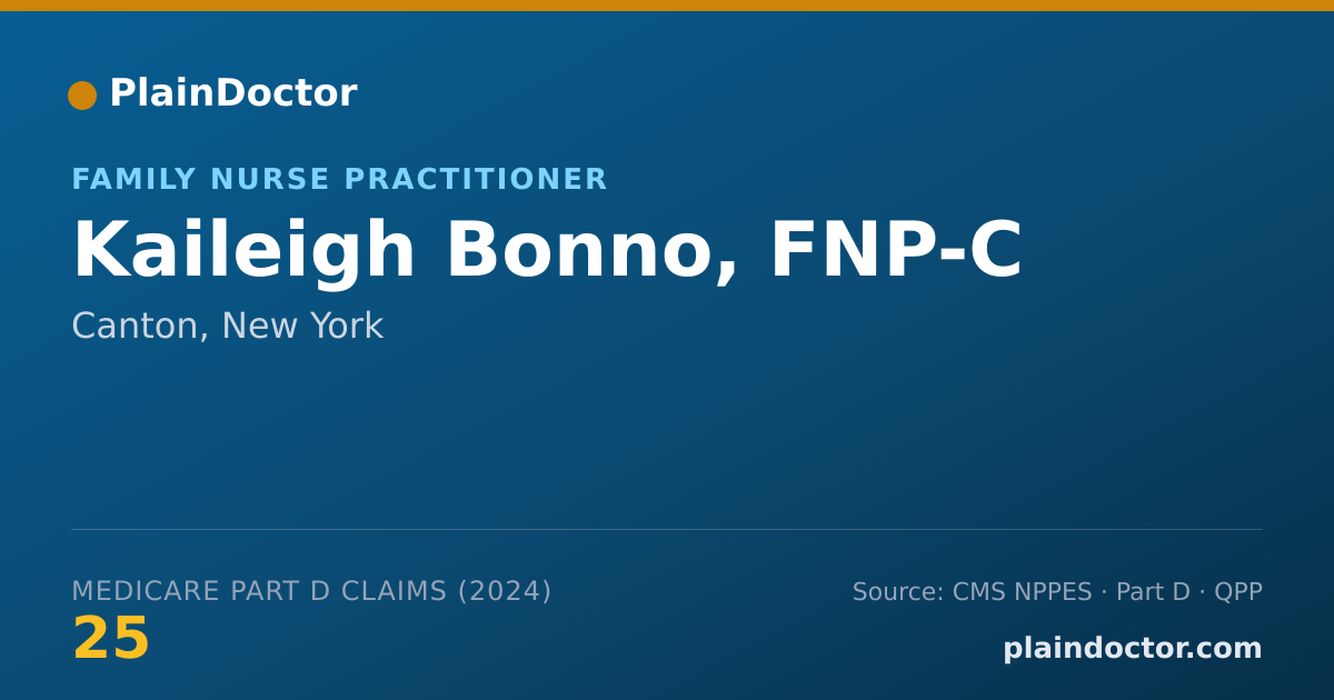 Shareable card for Kaileigh Bonno, FNP-C - Family Nurse Practitioner, Canton, NY