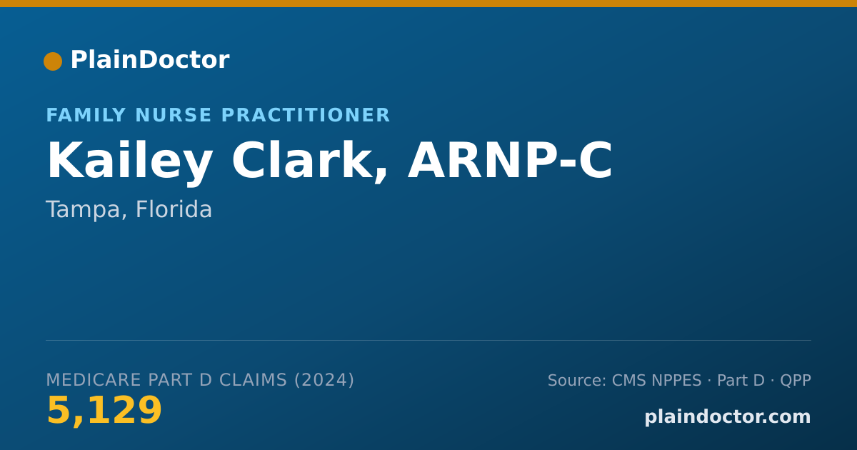 Shareable card for Kailey Clark, ARNP-C - Nurse Practitioner, Tampa, FL