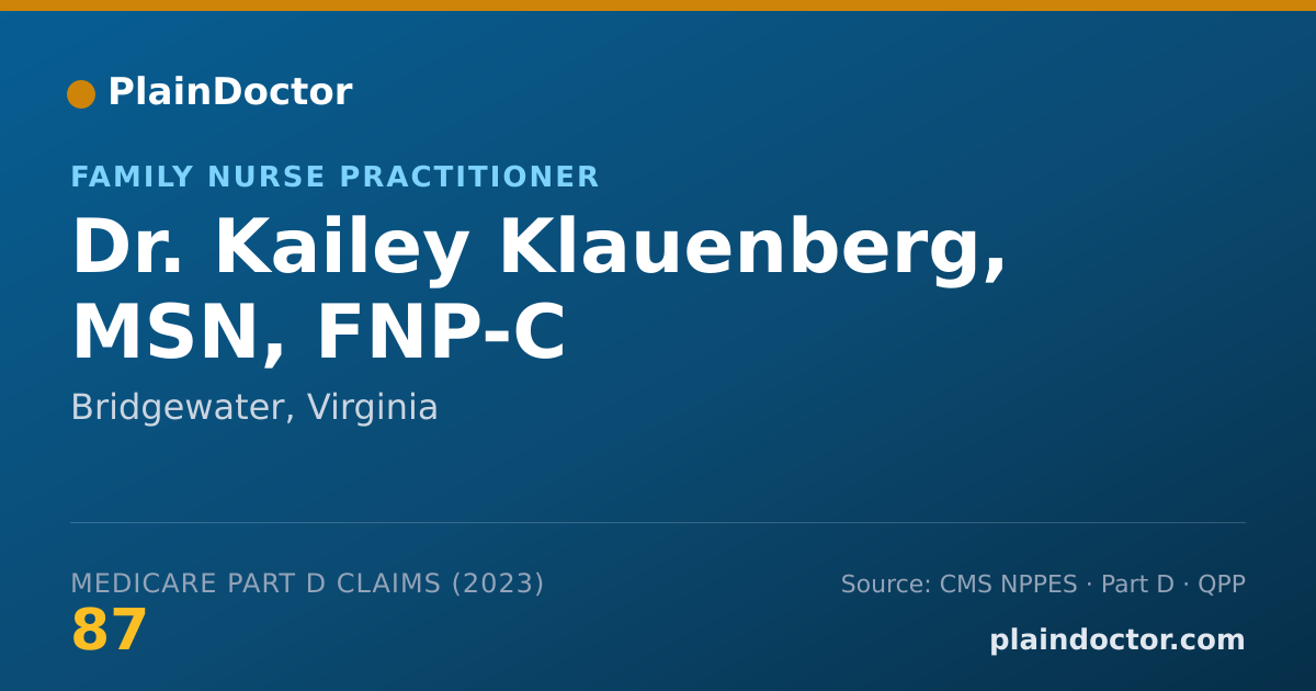Shareable card for Kailey Klauenberg, MSN, FNP-C - Family Nurse Practitioner, Bridgewater, VA