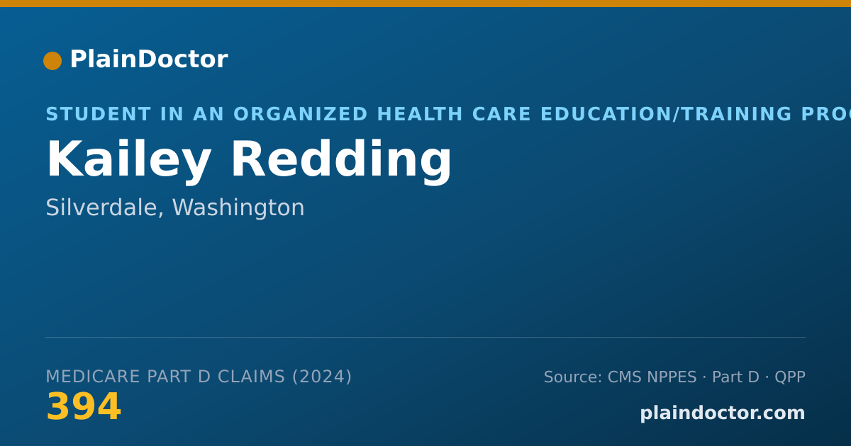 Shareable card for Kailey Redding - Student in an Organized Health Care Education/Training Program, Silverdale, WA