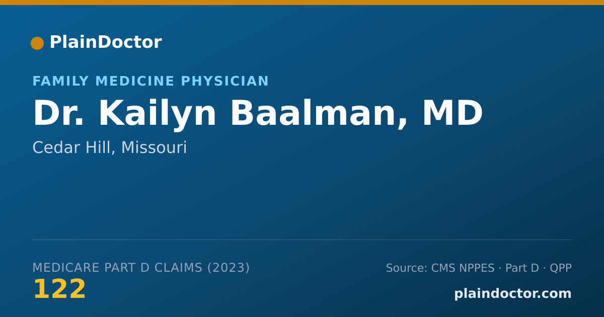 Shareable card for Kailyn Baalman, MD - Family Medicine Physician, Cedar Hill, MO