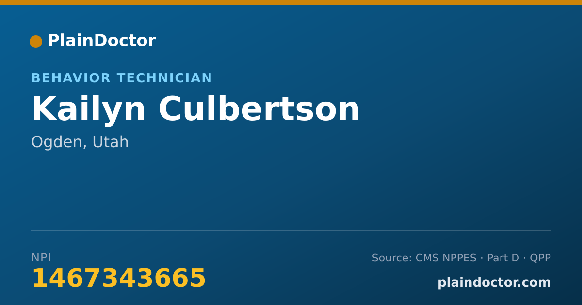 Shareable card for Kailyn Culbertson - Behavior Technician, Ogden, UT
