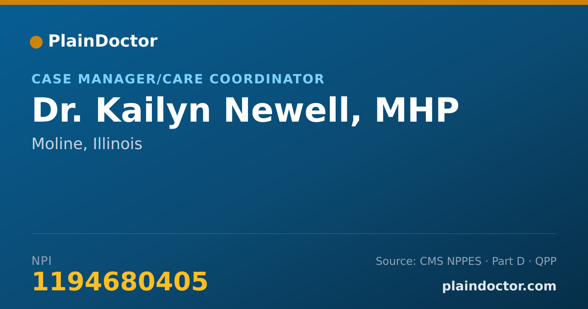 Shareable card for Kailyn Newell, MHP - Case Manager/Care Coordinator, Moline, IL