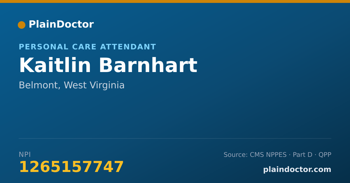 Shareable card for Kaitlin Barnhart - Personal Care Attendant, Belmont, WV