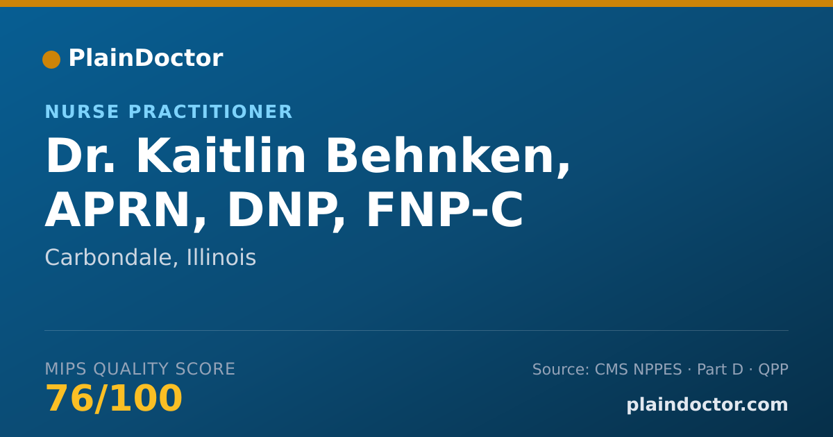 Shareable card for Kaitlin Behnken, APRN, DNP, FNP-C - Cardiovascular Disease Physician, Carbondale, IL