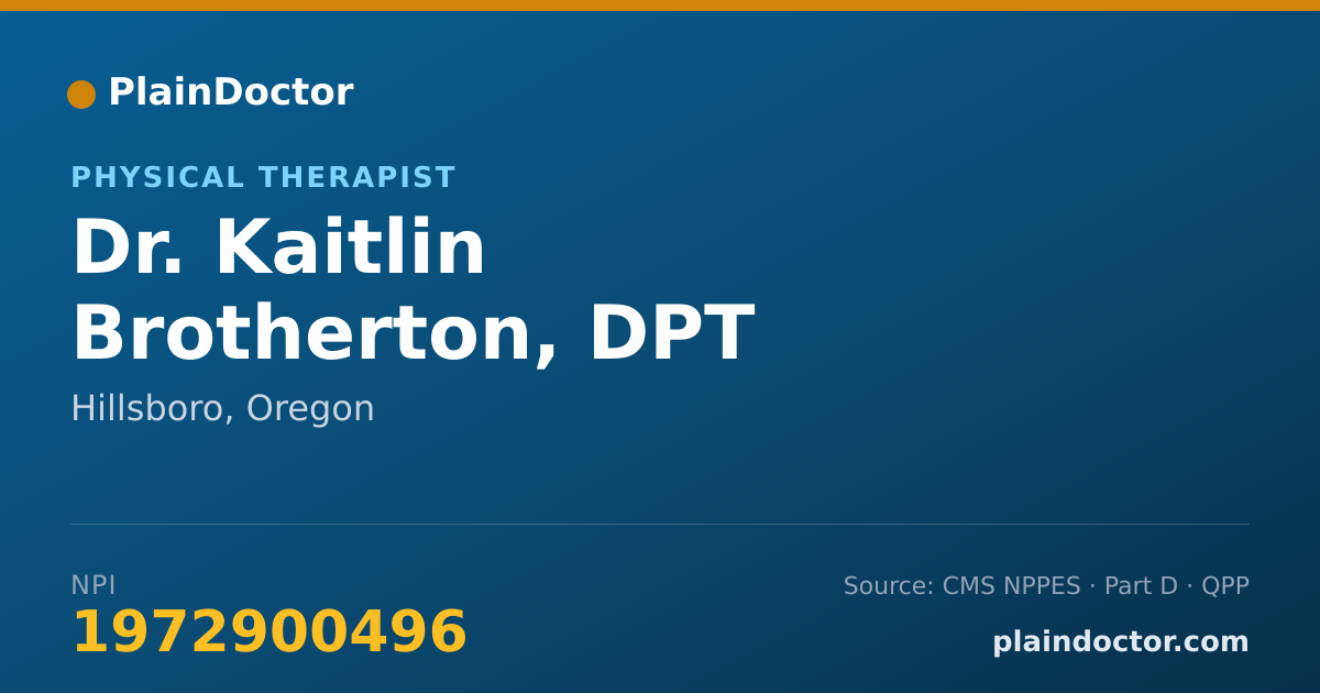 Shareable card for Kaitlin Brotherton, DPT - Physical Therapist, Hillsboro, OR
