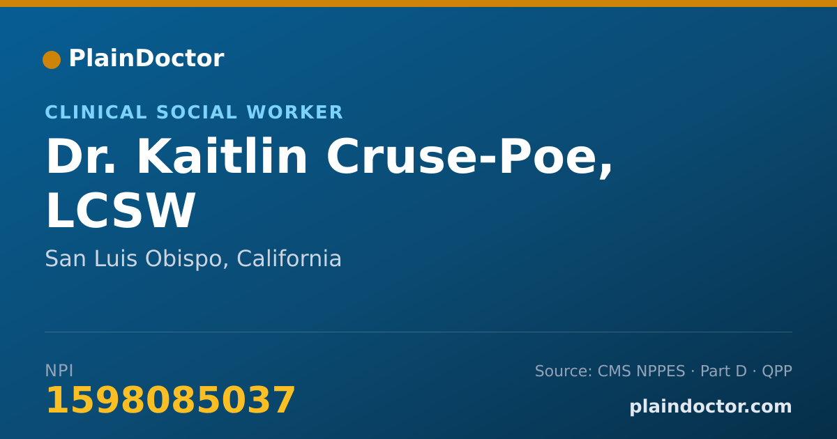 Shareable card for Kaitlin Cruse-Poe, LCSW - Clinical Social Worker, San Luis Obispo, CA