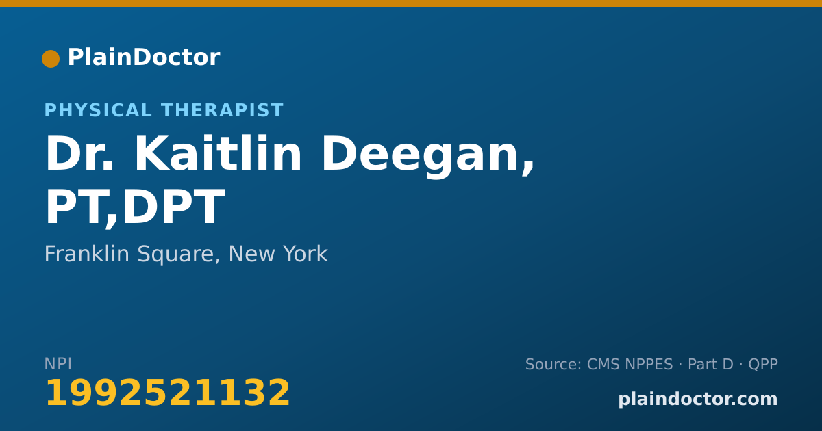 Shareable card for Kaitlin Deegan, PT,DPT - Physical Therapist, Franklin Square, NY