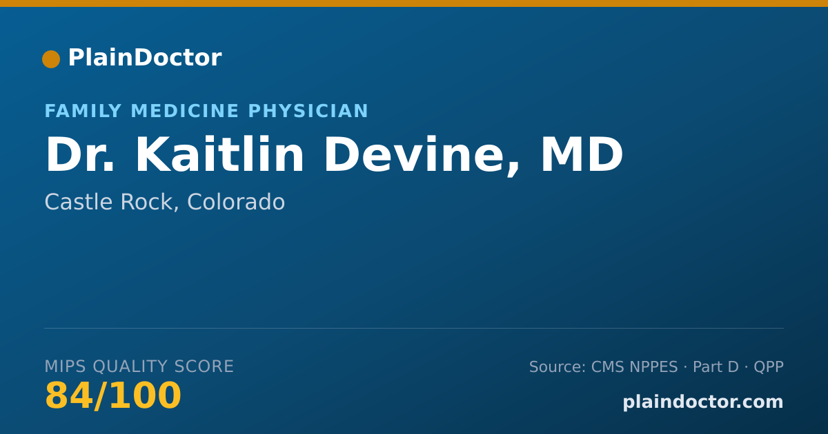 Shareable card for Kaitlin Devine, MD - Family Medicine Physician, Castle Rock, CO