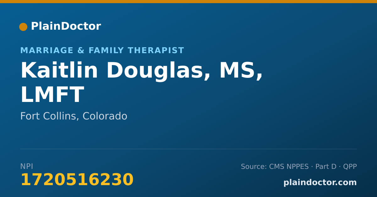 Shareable card for Kaitlin Douglas, MS, LMFT - Marriage & Family Therapist, Fort Collins, CO