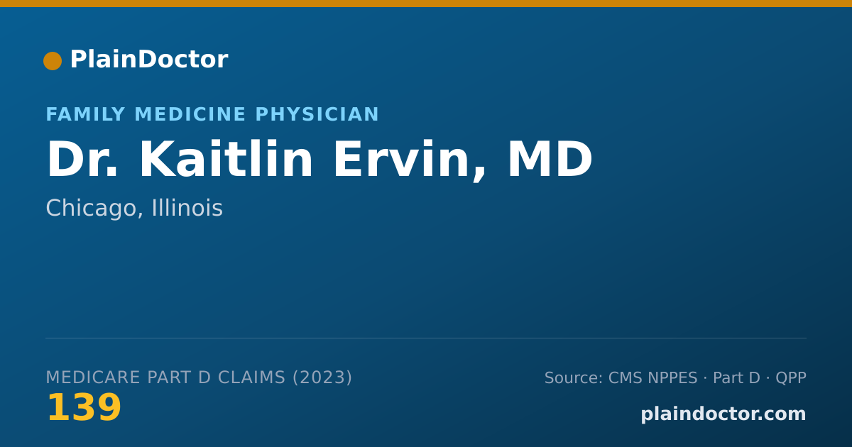 Shareable card for Kaitlin Ervin, MD - Family Medicine Physician, Chicago, IL