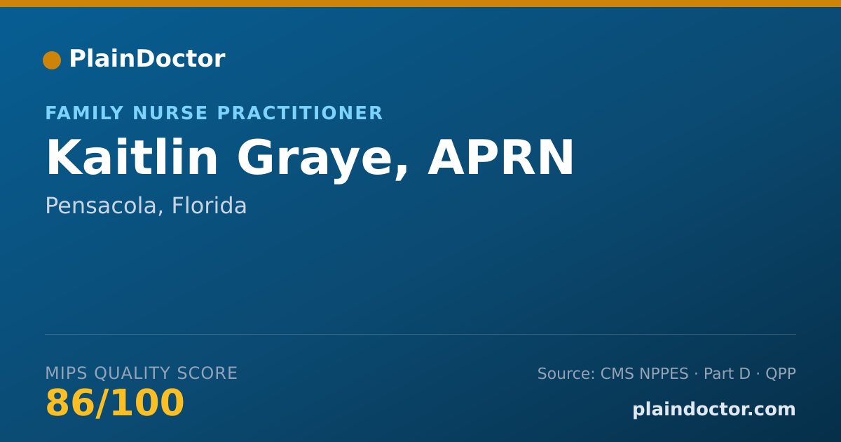 Shareable card for Kaitlin Graye, APRN - Family Nurse Practitioner, Pensacola, FL