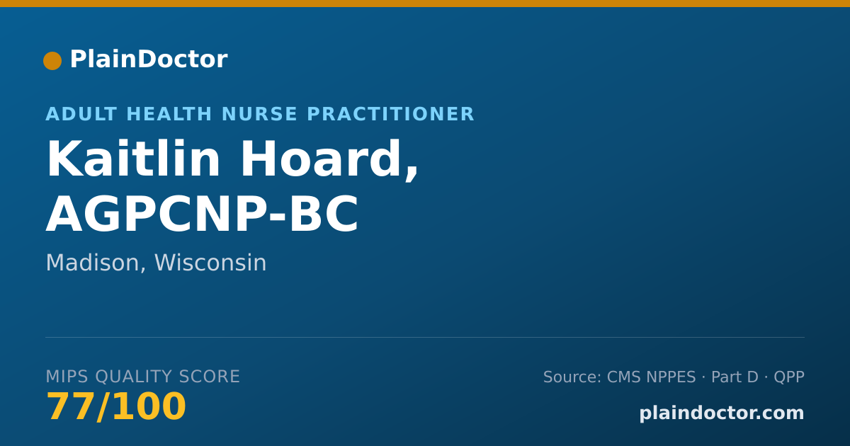 Shareable card for Kaitlin Hoard, AGPCNP-BC - Adult Health Nurse Practitioner, Madison, WI