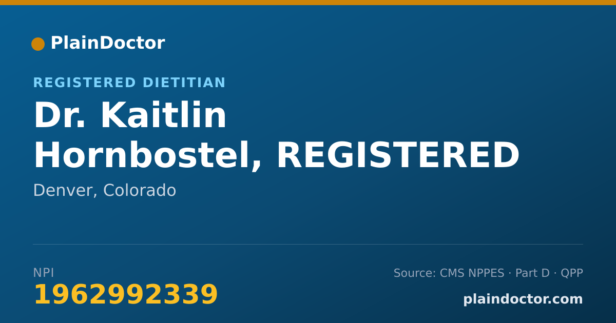 Shareable card for Kaitlin Hornbostel, REGISTERED DIETITIAN - Registered Dietitian, Denver, CO