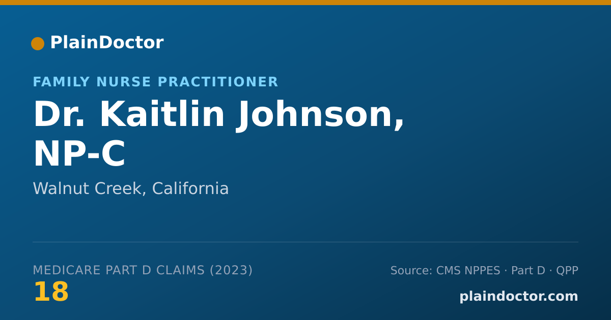 Shareable card for Kaitlin Johnson, NP-C - Family Nurse Practitioner, Walnut Creek, CA