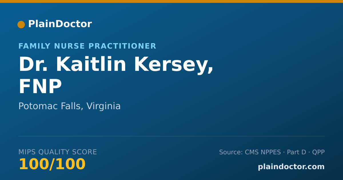Shareable card for Kaitlin Kersey, FNP - Family Nurse Practitioner, Potomac Falls, VA