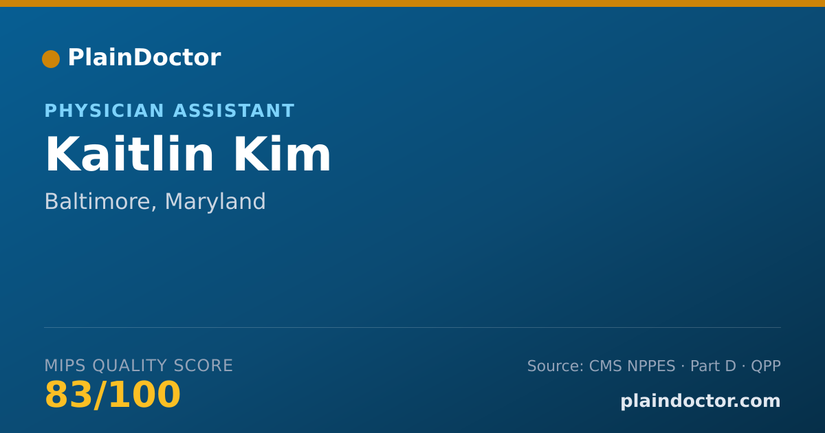 Shareable card for Kaitlin Kim - Physician Assistant, Baltimore, MD