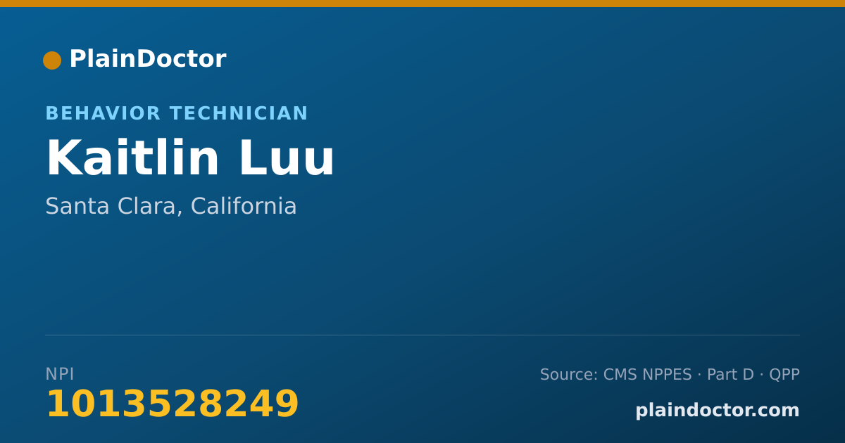 Shareable card for Kaitlin Luu - Behavior Technician, Santa Clara, CA