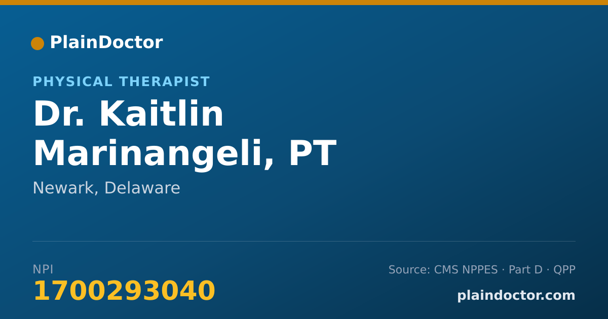 Shareable card for Kaitlin Marinangeli, PT - Physical Therapist, Newark, DE