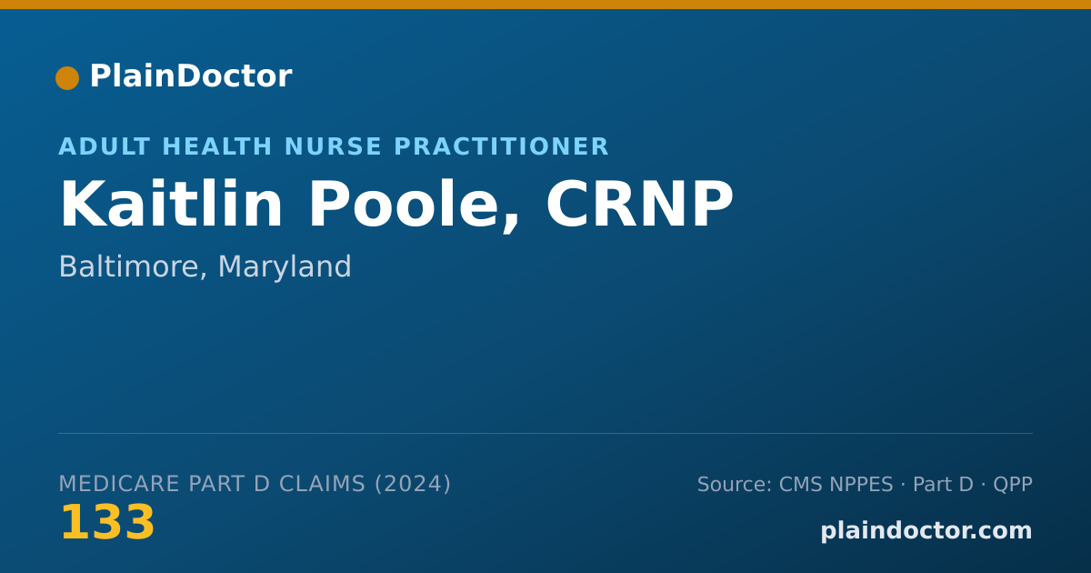 Shareable card for Kaitlin Poole, CRNP - Adult Health Nurse Practitioner, Baltimore, MD