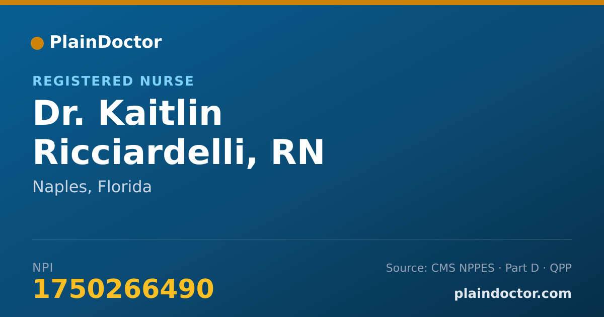 Shareable card for Kaitlin Ricciardelli, RN - Registered Nurse, Naples, FL
