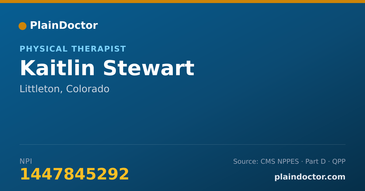 Shareable card for Kaitlin Stewart - Physical Therapist, Littleton, CO