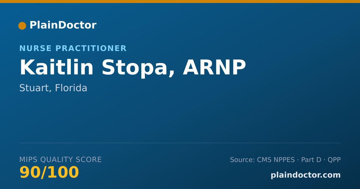 Shareable card for Kaitlin Stopa, ARNP - Nurse Practitioner, Stuart, FL
