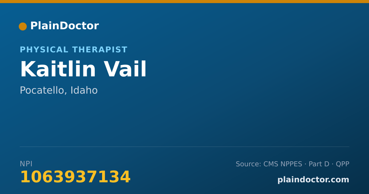 Shareable card for Kaitlin Vail - Physical Therapist, Pocatello, ID